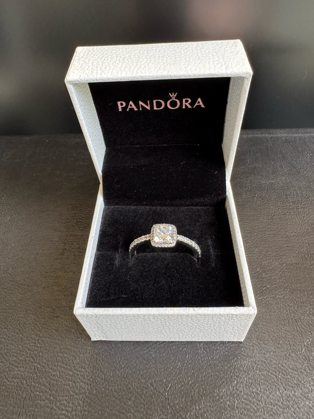 Pandora Silver Sparkling Halo Ring with Clear Stones